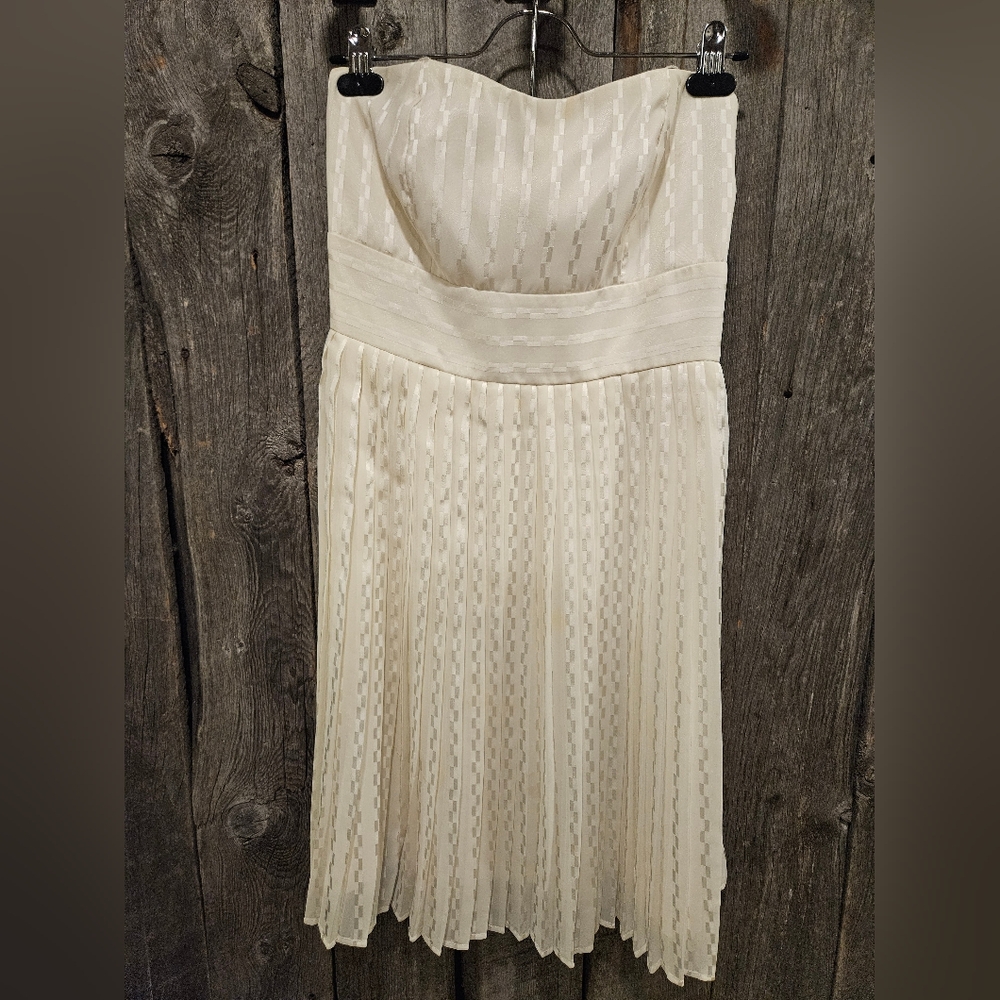 Suzy Sheer Cream Strapless Dress